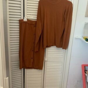 Brown Button-Down Skirt